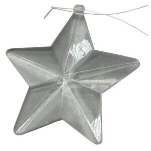 Clear Plastic Star Ornament With Hanging Loop 3" Used READ
